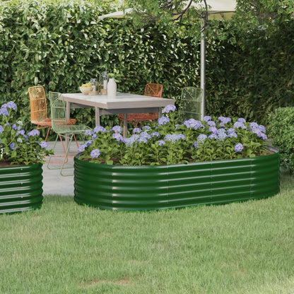 Garden Raised Bed Galvanised Steel 175x100x36 cm Green