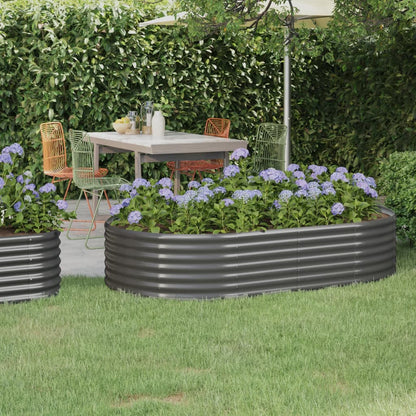 Garden Raised Bed Galvanised Steel 175x100x36 cm Grey