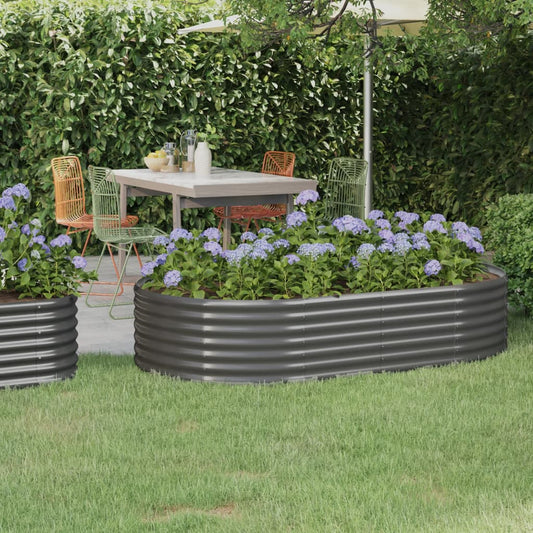 Garden Raised Bed Galvanised Steel 175x100x36 cm Grey