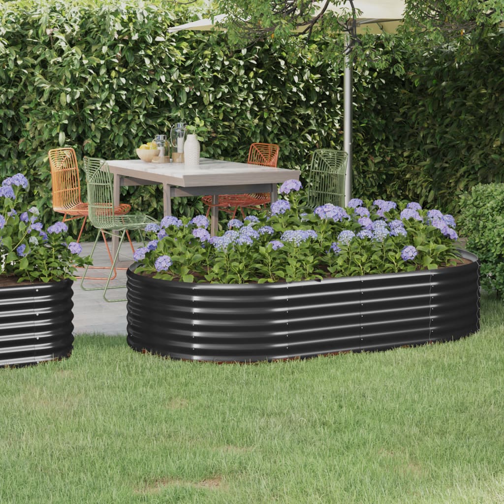 Garden Raised Bed Galvanised Steel 175x100x36 cm Anthracite