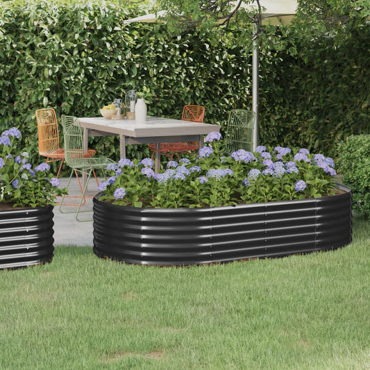 Garden Raised Bed Galvanised Steel 175x100x36 cm Anthracite