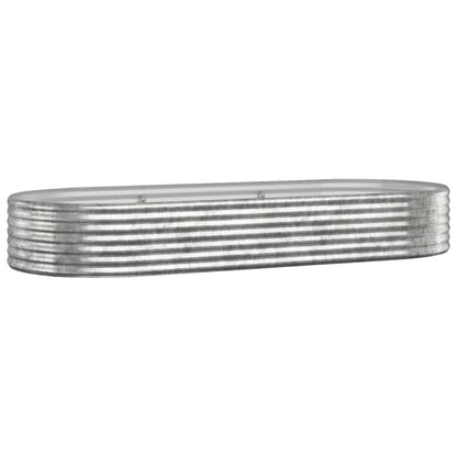 Garden Raised Bed Galvanised Steel 249x100x36 cm Silver