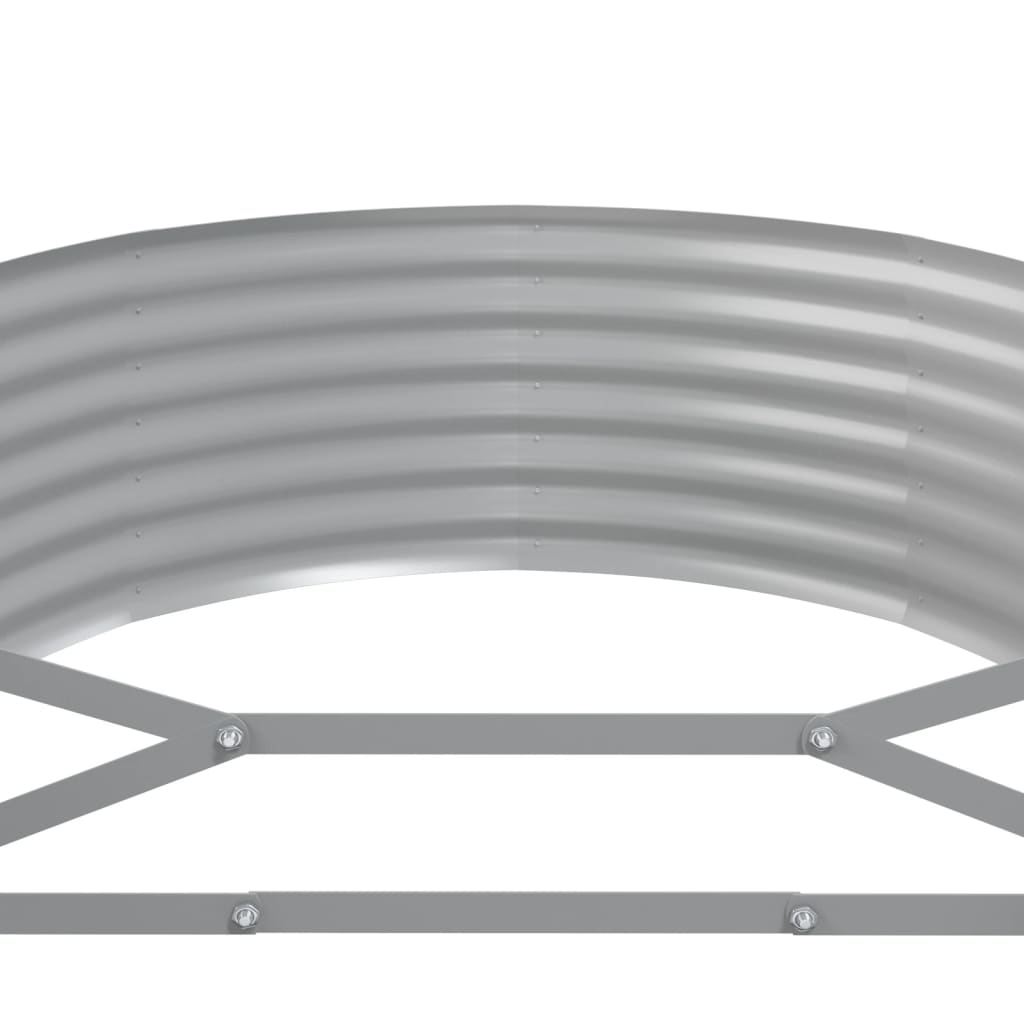 Garden Raised Bed Galvanised Steel 249x100x36 cm Silver