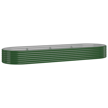 Garden Raised Bed Galvanised Steel 322x100x36 cm Green