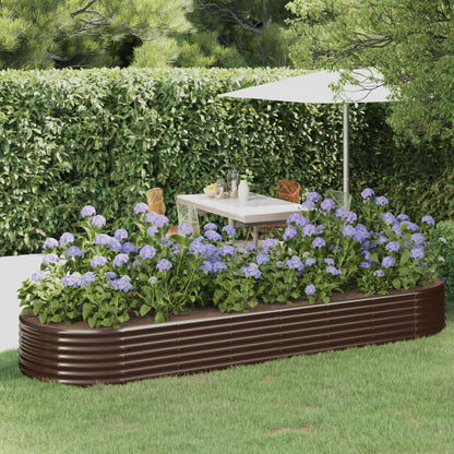Garden Raised Bed Galvanised Steel 322x100x36 cm Brown