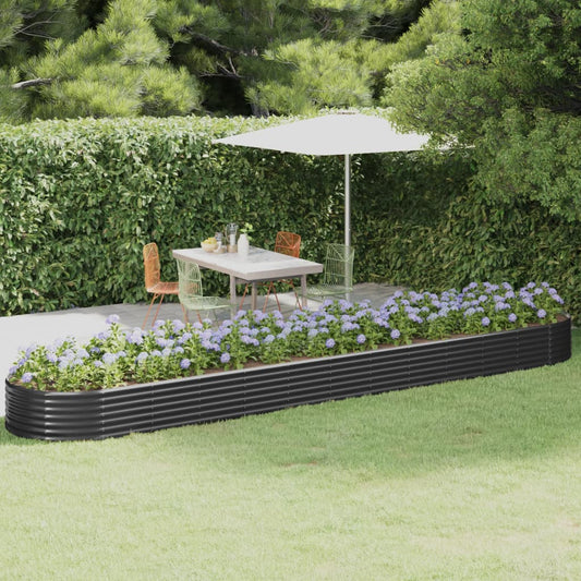 Garden Raised Bed Galvanised Steel 507x100x36 cm Anthracite