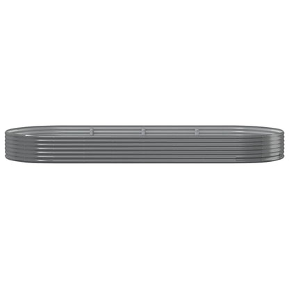 Garden Raised Bed Galvanised Steel 373x140x36 cm Grey