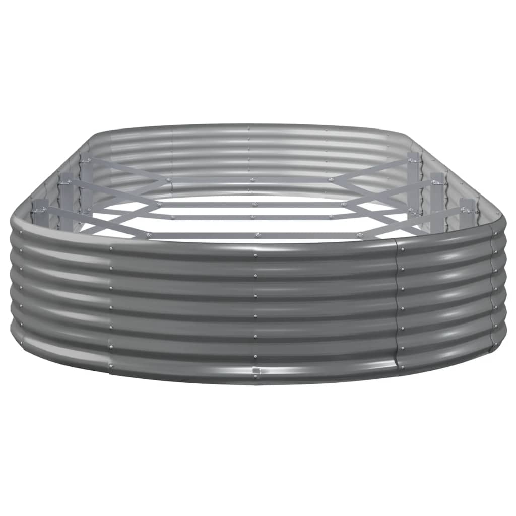 Garden Raised Bed Galvanised Steel 373x140x36 cm Grey