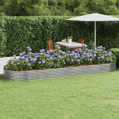 Garden Raised Bed Galvanised Steel 450x140x36 cm Silver