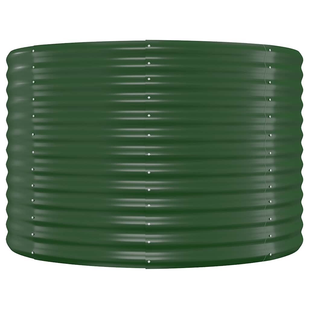 Garden Raised Bed Galvanised Steel 100x100x68 cm Green