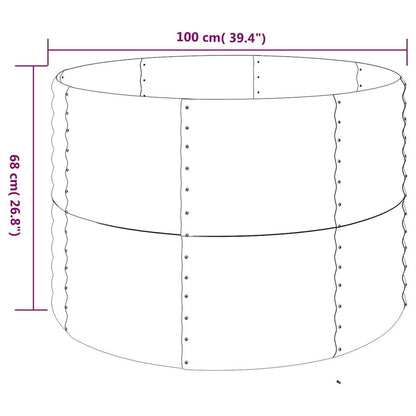 Garden Raised Bed Galvanised Steel 100x100x68 cm Green