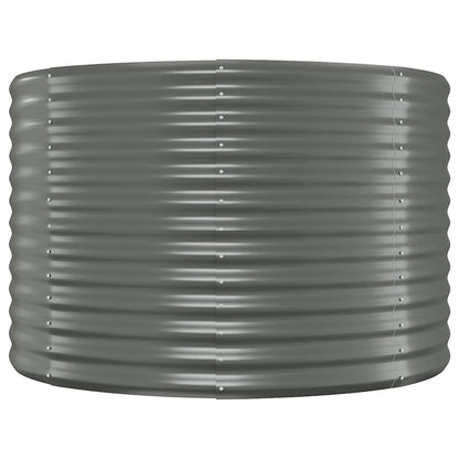 Garden Raised Bed Galvanised Steel 100x100x68 cm Grey