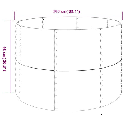 Garden Raised Bed Galvanised Steel 100x100x68 cm Brown