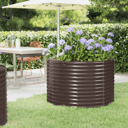 Garden Raised Bed Galvanised Steel 100x100x68 cm Brown