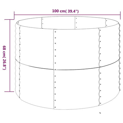 Garden Raised Bed Galvanised Steel 100x100x68 cm Silver