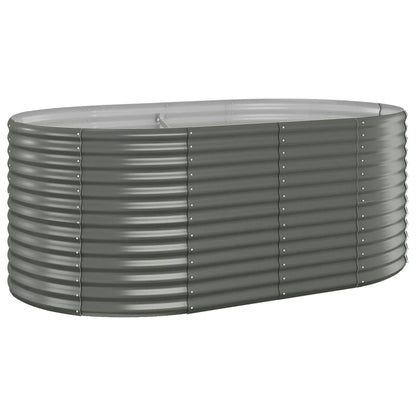 Garden Raised Bed Galvanised Steel 175x100x68 cm Grey