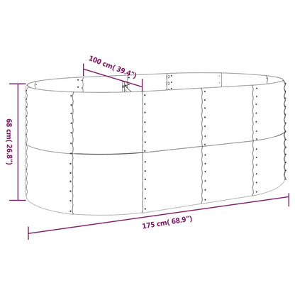 Garden Raised Bed Powder-coated Steel 175x100x68 cm Brown