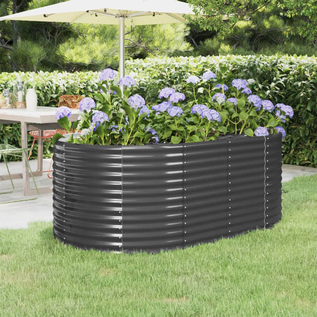 Garden Raised Bed Galvanised Steel 175x100x68 cm Anthracite