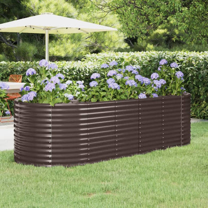 Garden Raised Bed Galvanised Steel 249x100x68 cm Brown