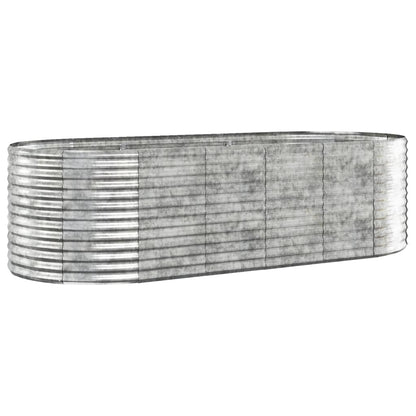 Garden Raised Bed Galvanised Steel 249x100x68 cm Silver