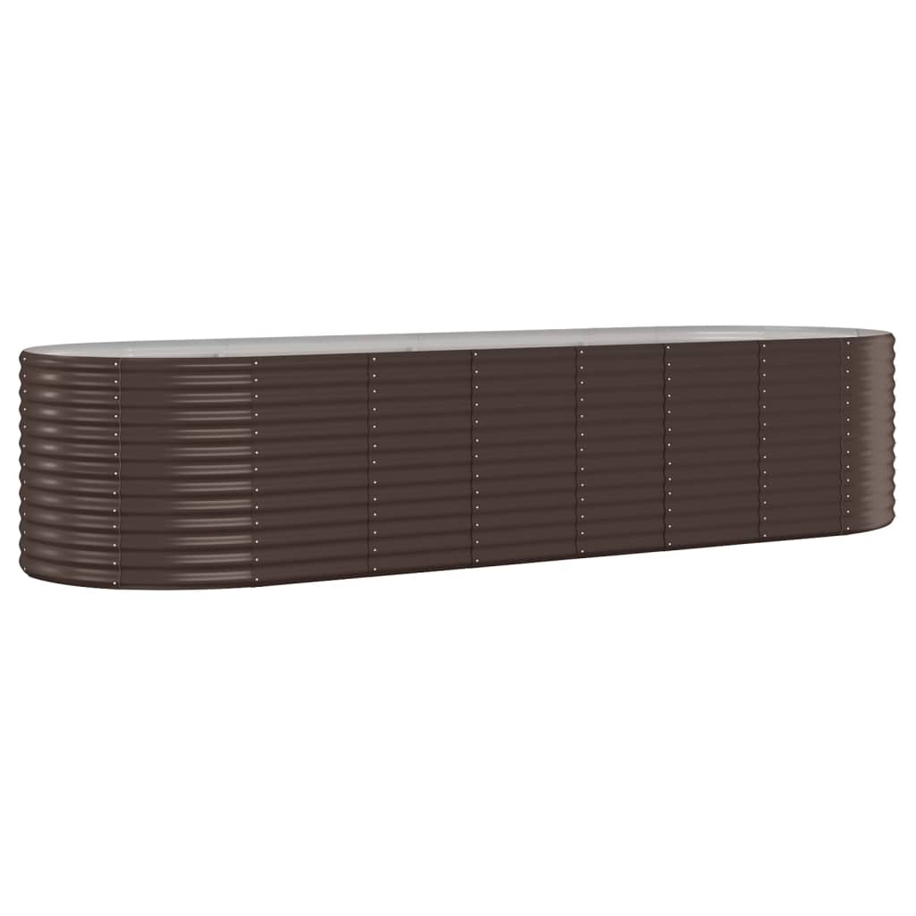 Garden Raised Bed Galvanised Steel 322x100x68 cm Brown