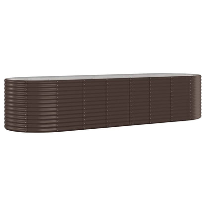 Garden Raised Bed Galvanised Steel 322x100x68 cm Brown