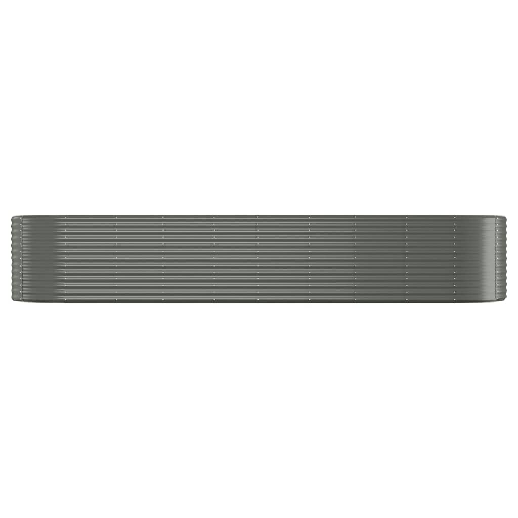 Garden Raised Bed Galvanised Steel 396x100x68 cm Grey