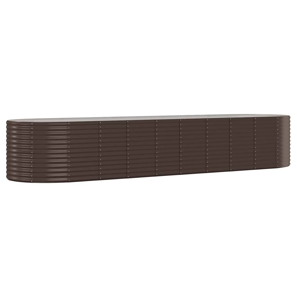 Garden Raised Bed Galvanised Steel 396x100x68 cm Brown