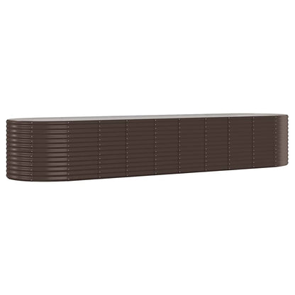 Garden Raised Bed Galvanised Steel 396x100x68 cm Brown