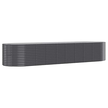 Garden Raised Bed Galvanised Steel 396x100x68 cm Anthracite