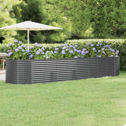 Garden Raised Bed Galvanised Steel 396x100x68 cm Anthracite