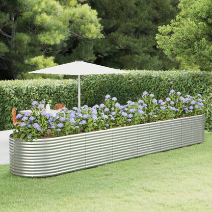 Garden Raised Bed Silver 554x100x68 cm Powder-coated Steel