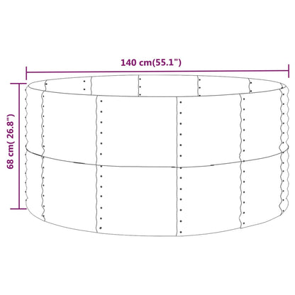 Garden Raised Bed Green 140x140x68 cm Galvanised Steel