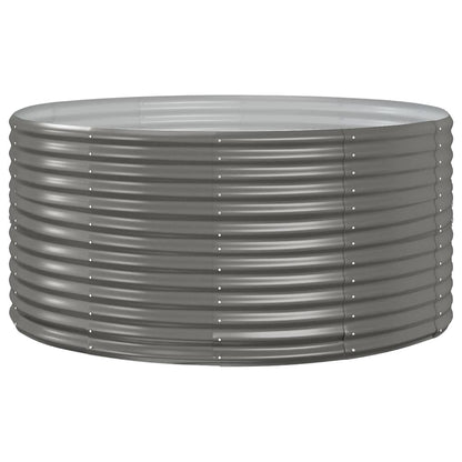 Garden Raised Bed Grey 140x140x68 cm Galvanised Steel