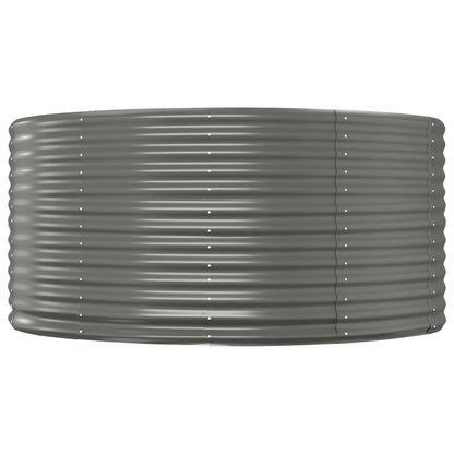 Garden Raised Bed Grey 140x140x68 cm Galvanised Steel