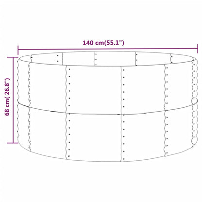 Garden Raised Bed Grey 140x140x68 cm Galvanised Steel
