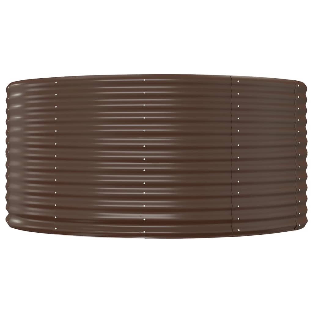 Garden Raised Bed Brown 140x140x68 cm Galvanised Steel