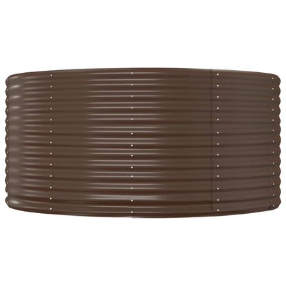 Garden Raised Bed Brown 140x140x68 cm Galvanised Steel