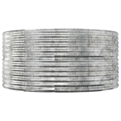 Garden Raised Bed Silver 140x140x68 cm Galvanised Steel