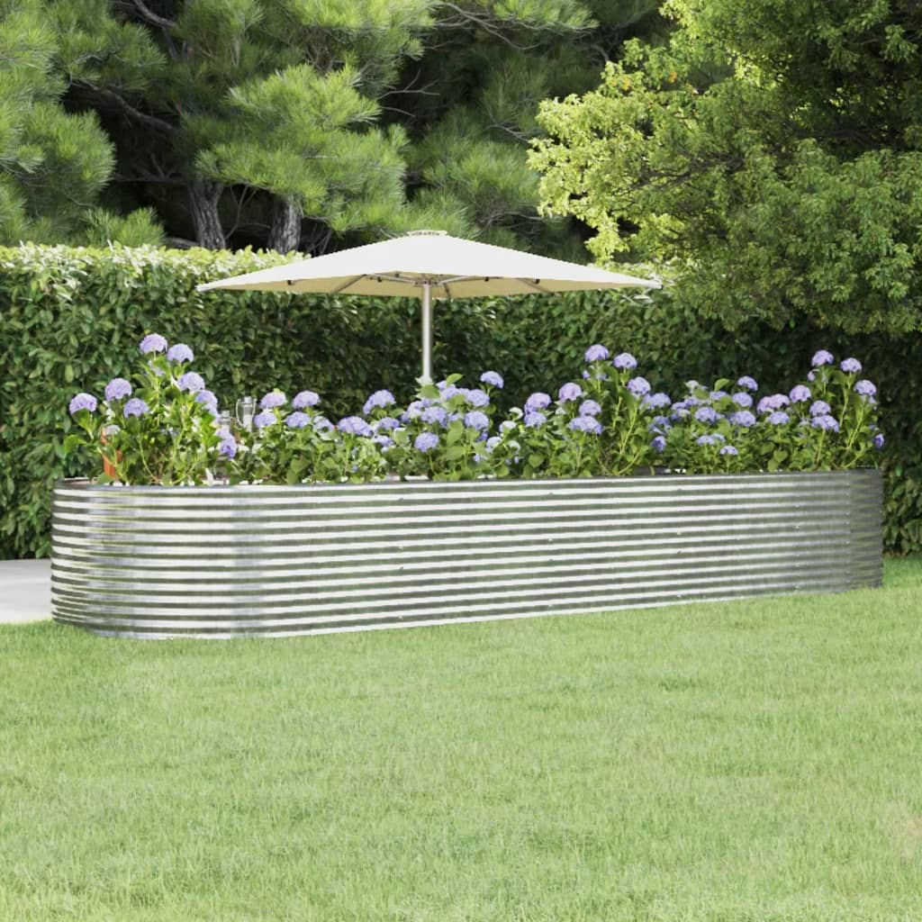Garden Raised Bed Silver 447x140x68 cm Galvanised Steel
