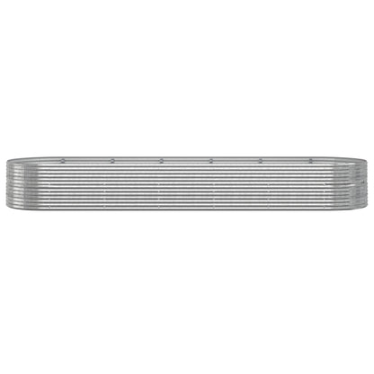 Garden Raised Bed Powder-coated Steel 510x140x68 cm Silver
