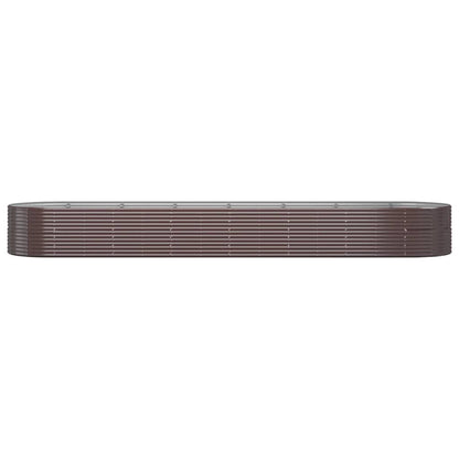 Garden Raised Bed Powder-coated Steel 584x140x68 cm Brown