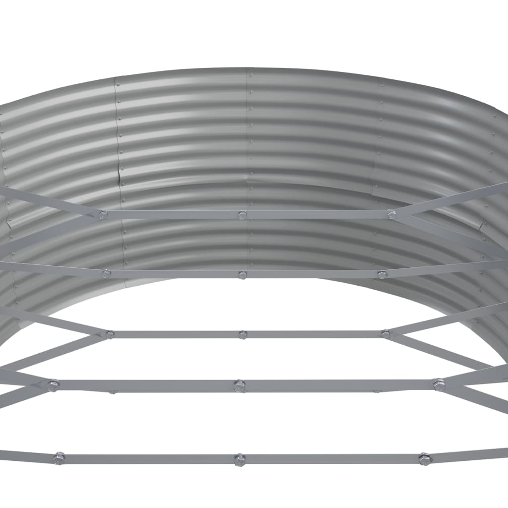 Garden Raised Bed Powder-coated Steel 584x140x68 cm Silver