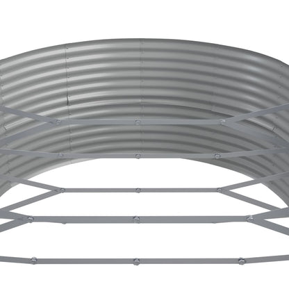 Garden Raised Bed Powder-coated Steel 584x140x68 cm Silver