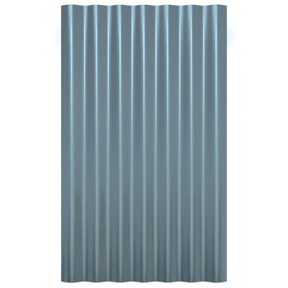 Roof Panels 12 pcs Galvanised Steel Grey 60x36 cm