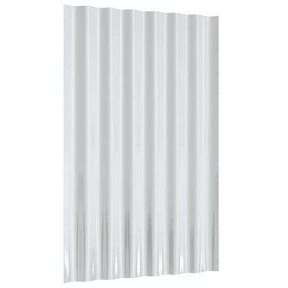 Roof Panels 12 pcs Galvanised Steel Grey 60x36 cm