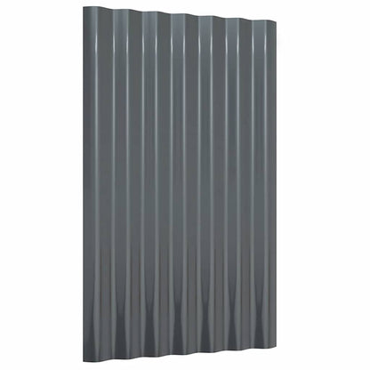 Roof Panels 12 pcs Galvanised Steel Anthracite 60x36 cm