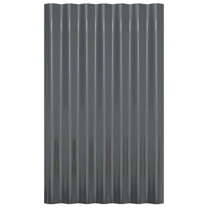 Roof Panels 12 pcs Galvanised Steel Anthracite 60x36 cm