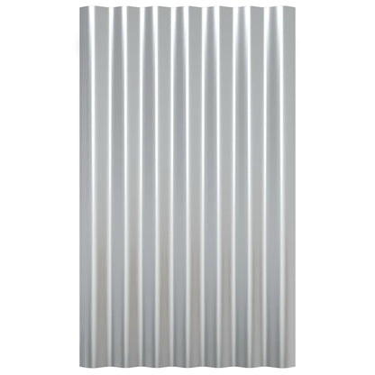 Roof Panels 12 pcs Galvanised Steel Silver 60x36 cm