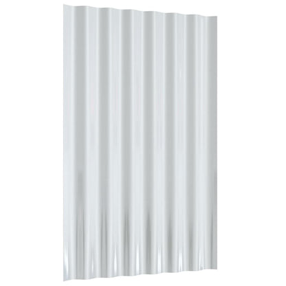 Roof Panels 12 pcs Galvanised Steel Silver 60x36 cm